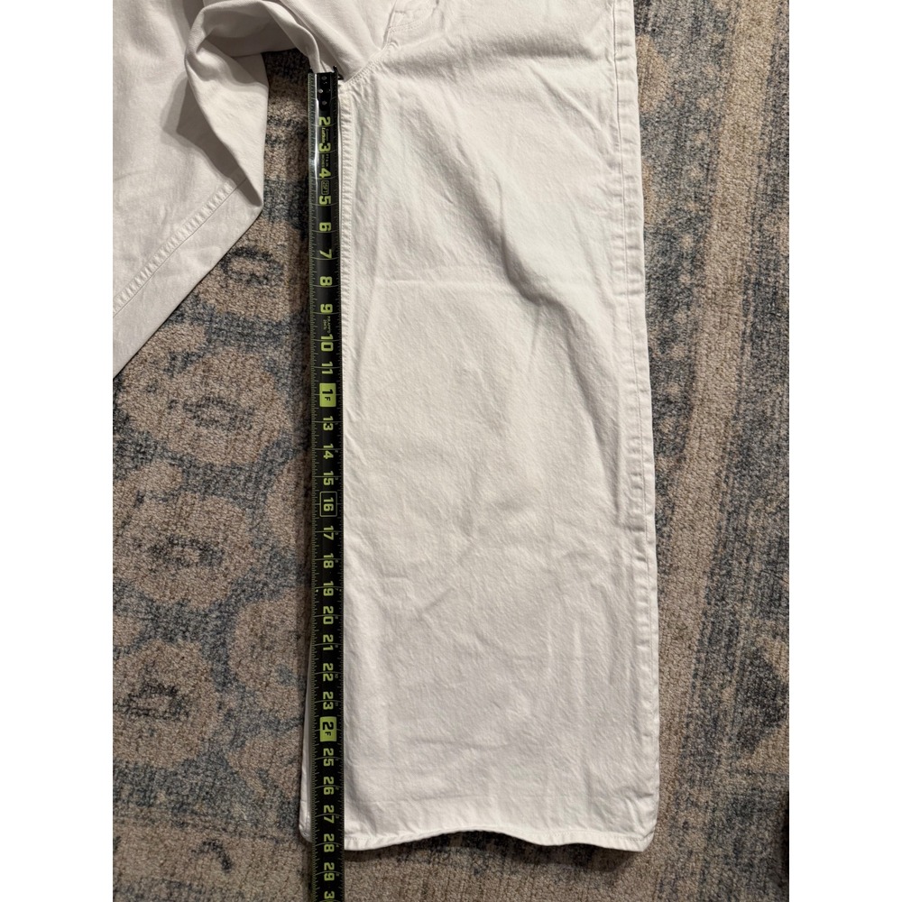 MOTHER Snacks High Waisted Push Pop Crop Jeans White Size 27 Excellent Condition - Picture 6 of 7